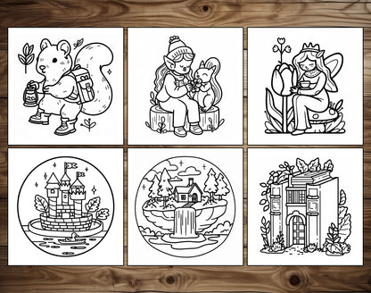 65 Fantasy Spring Bold & Easy Coloring Pages - PDF Download – preview 5