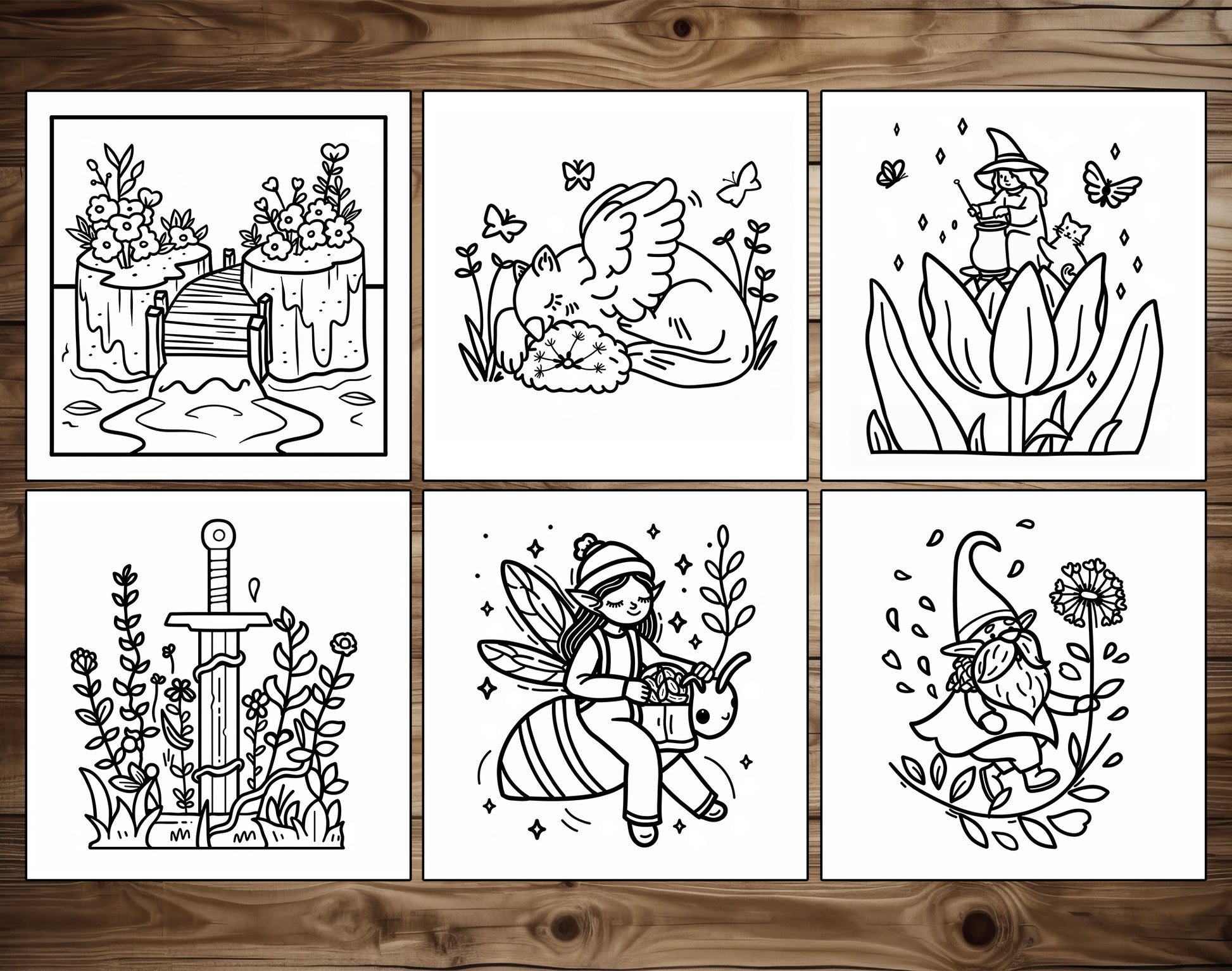 65 Fantasy Spring Bold & Easy Coloring Pages - PDF Download – preview 9