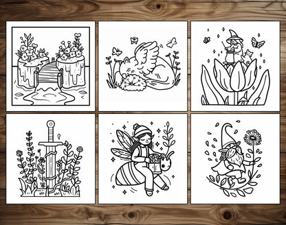 65 Fantasy Spring Bold & Easy Coloring Pages - PDF Download – preview 9