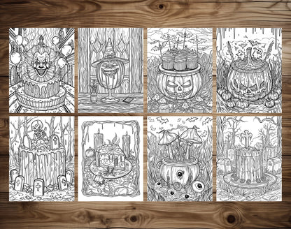 65 Spooky Dessert Halloween Coloring Pages - Instant Download - Printable PDF – preview 4