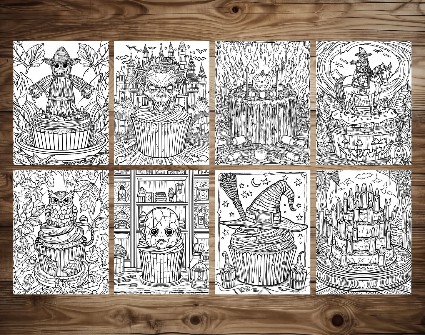 65 Spooky Dessert Halloween Coloring Pages - Instant Download - Printable PDF – preview 5