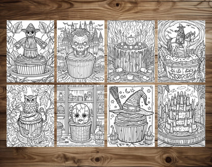 65 Spooky Dessert Halloween Coloring Pages - Instant Download - Printable PDF – preview 5