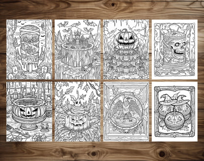65 Spooky Dessert Halloween Coloring Pages - Instant Download - Printable PDF – preview 7