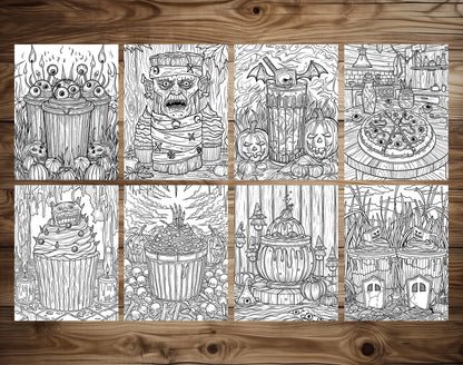 65 Spooky Dessert Halloween Coloring Pages - Instant Download - Printable PDF – preview 8