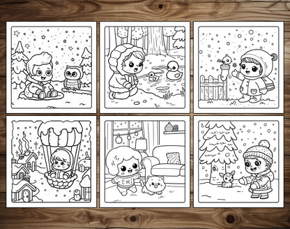 70 Baby Winter Cute & Cozy Coloring Pages – preview 5