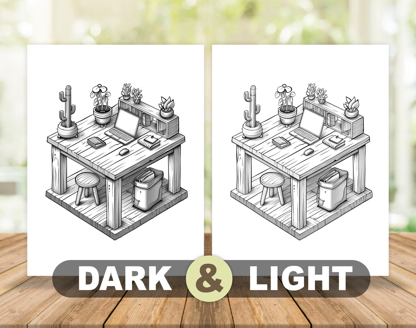70 Diverse 3D Object Grayscale Coloring Pages - Instant Download - Printable PDF Dark/Light – preview 4