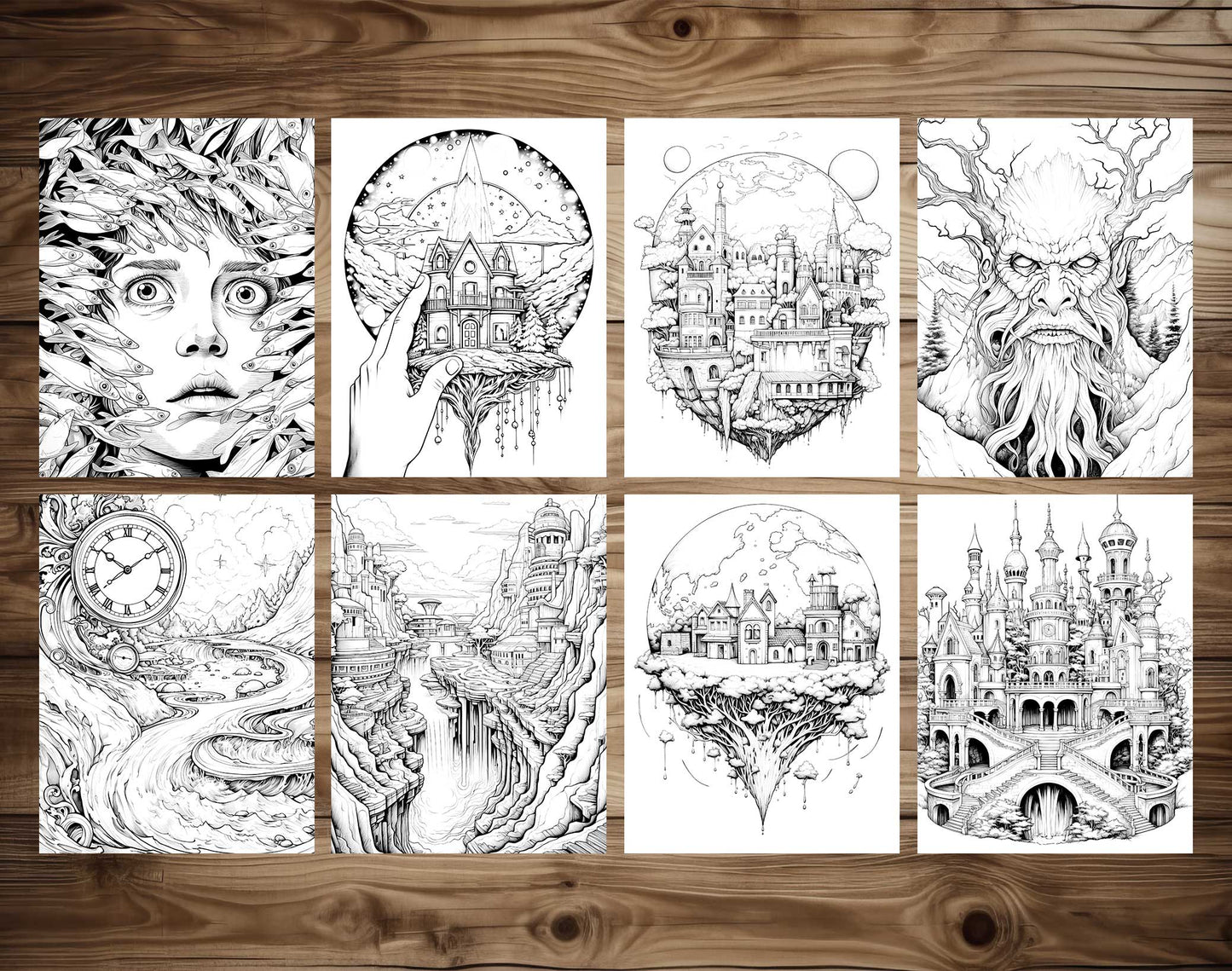 70 Enchanted Multiverse Coloring Pages - Instant Download - Printable PDF – preview 5