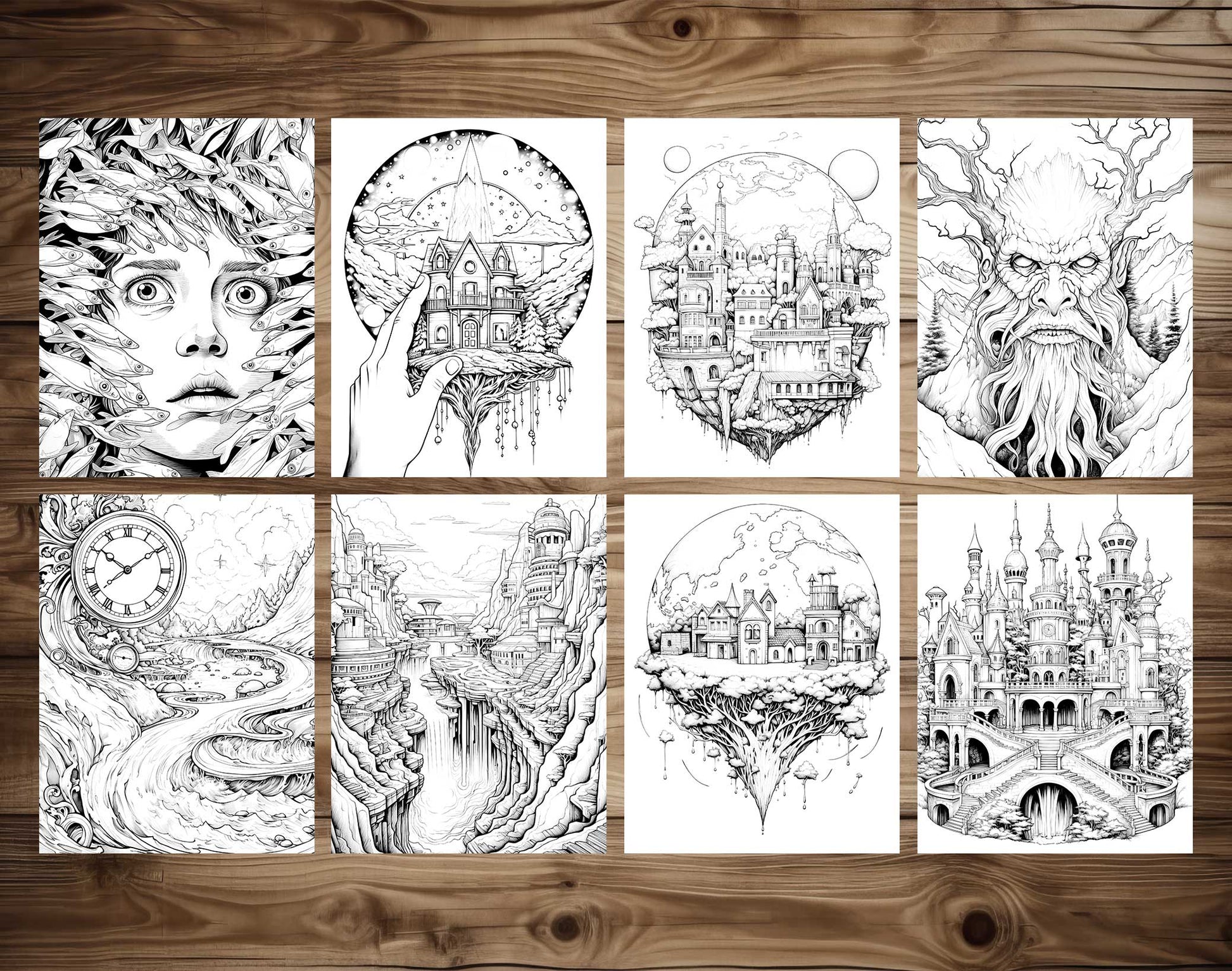 70 Enchanted Multiverse Coloring Pages - Instant Download - Printable PDF – preview 5