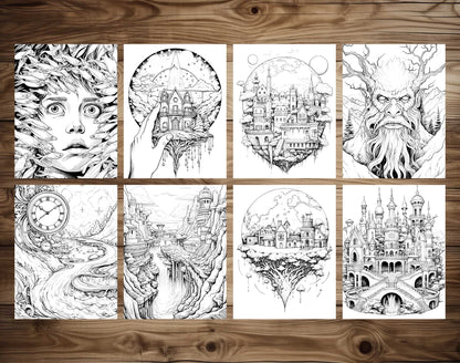 70 Enchanted Multiverse Coloring Pages - Instant Download - Printable PDF – preview 5
