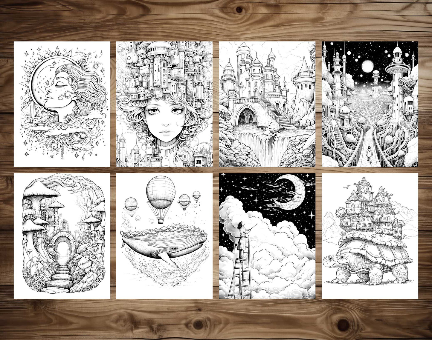 70 Enchanted Multiverse Coloring Pages - Instant Download - Printable PDF – preview 6