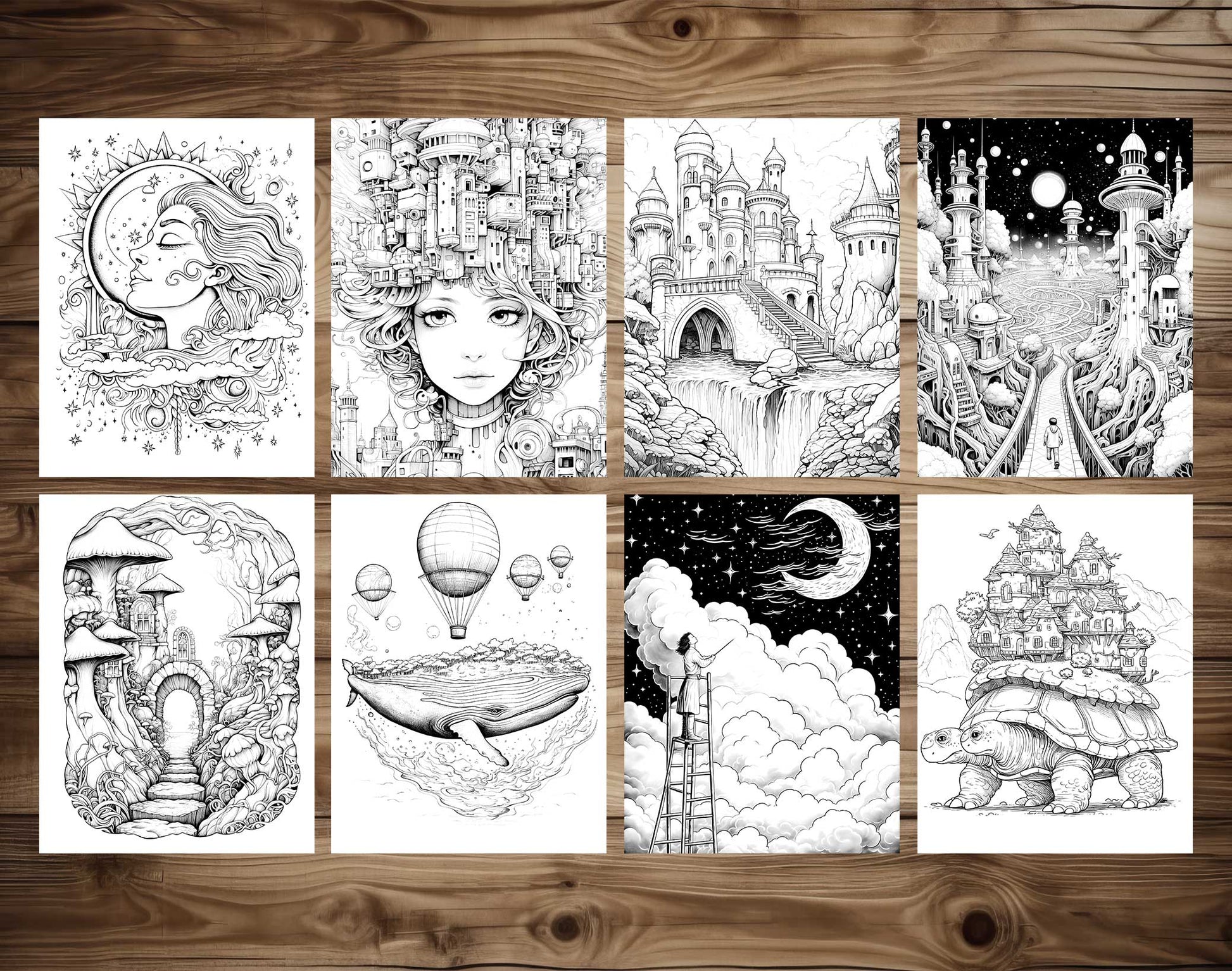 70 Enchanted Multiverse Coloring Pages - Instant Download - Printable PDF – preview 6