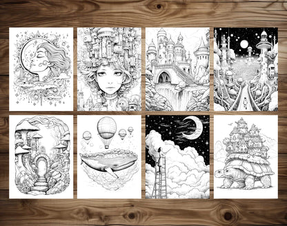 70 Enchanted Multiverse Coloring Pages - Instant Download - Printable PDF – preview 6