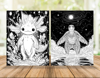 70 Fairy Animal Coloring Pages - Instant Download - Printable PDF – preview 4