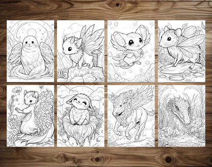 70 Fairy Animal Coloring Pages - Instant Download - Printable PDF – preview 5