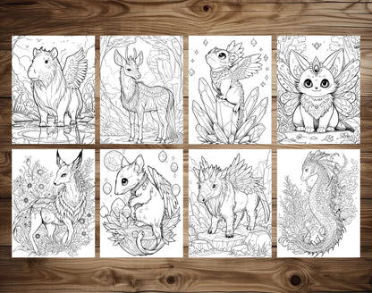 70 Fairy Animal Coloring Pages - Instant Download - Printable PDF – preview 6