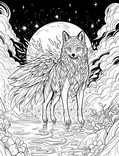 70 Fairy Animal Coloring Pages - Instant Download - Printable PDF – preview 8