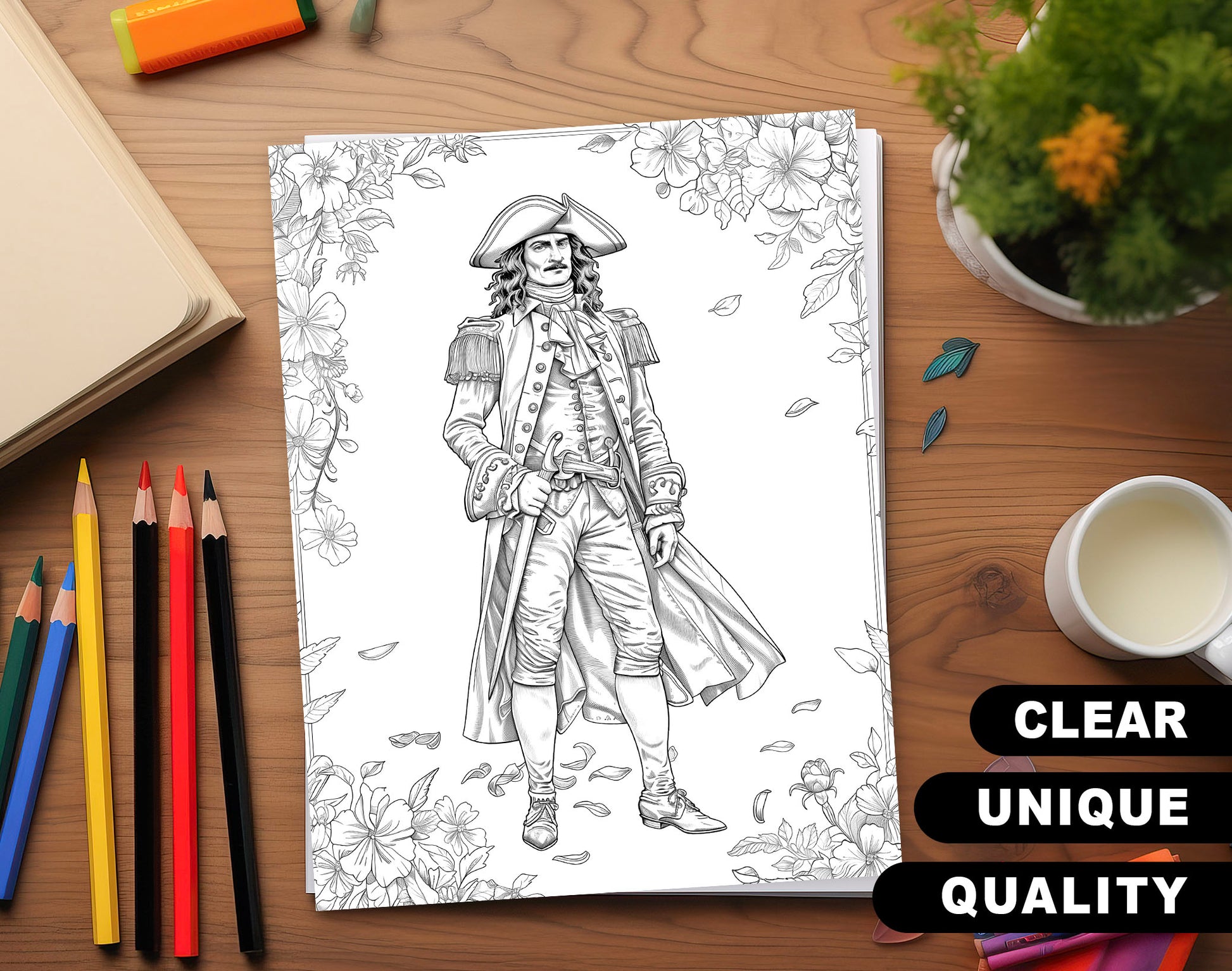 75 Fashion Through Ages Coloring Pages - Instant Download - Printable PDF – preview 3