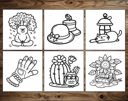 75 Relaxation Therapy Mindfulness Inspired Bold & Easy Coloring Pages - PDF Download – preview 2