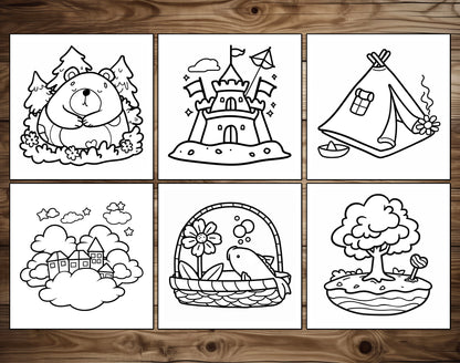 75 Relaxation Therapy Mindfulness Inspired Bold & Easy Coloring Pages - PDF Download – preview 3