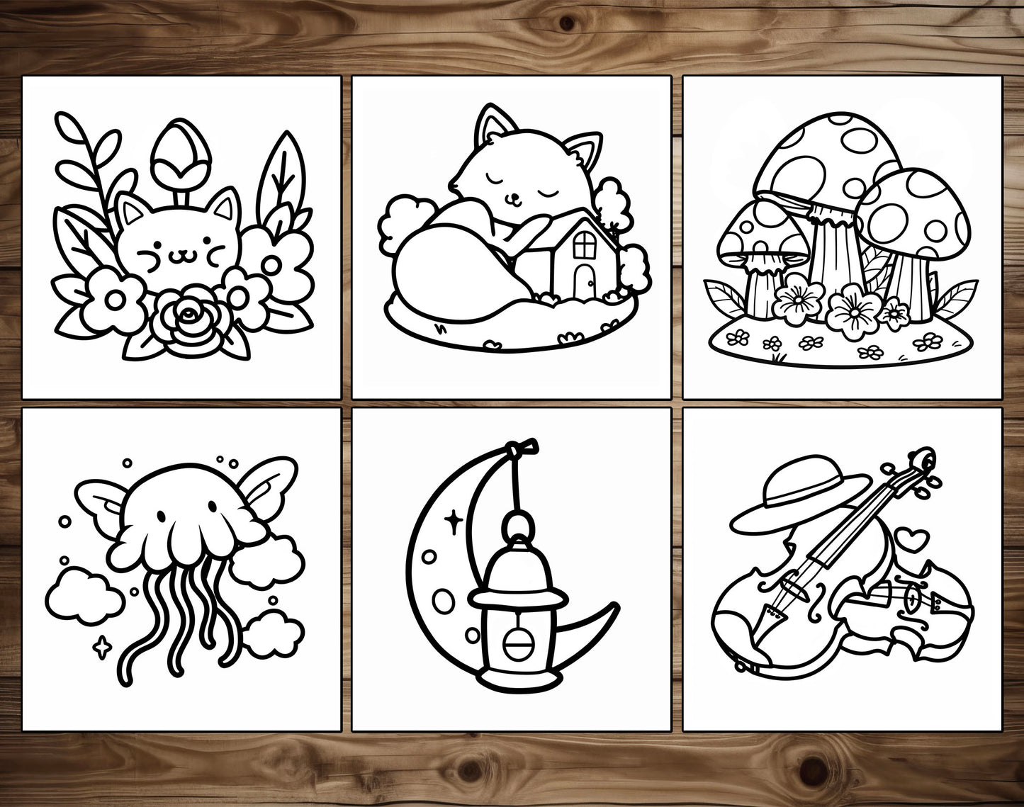 75 Relaxation Therapy Mindfulness Inspired Bold & Easy Coloring Pages - PDF Download – preview 4