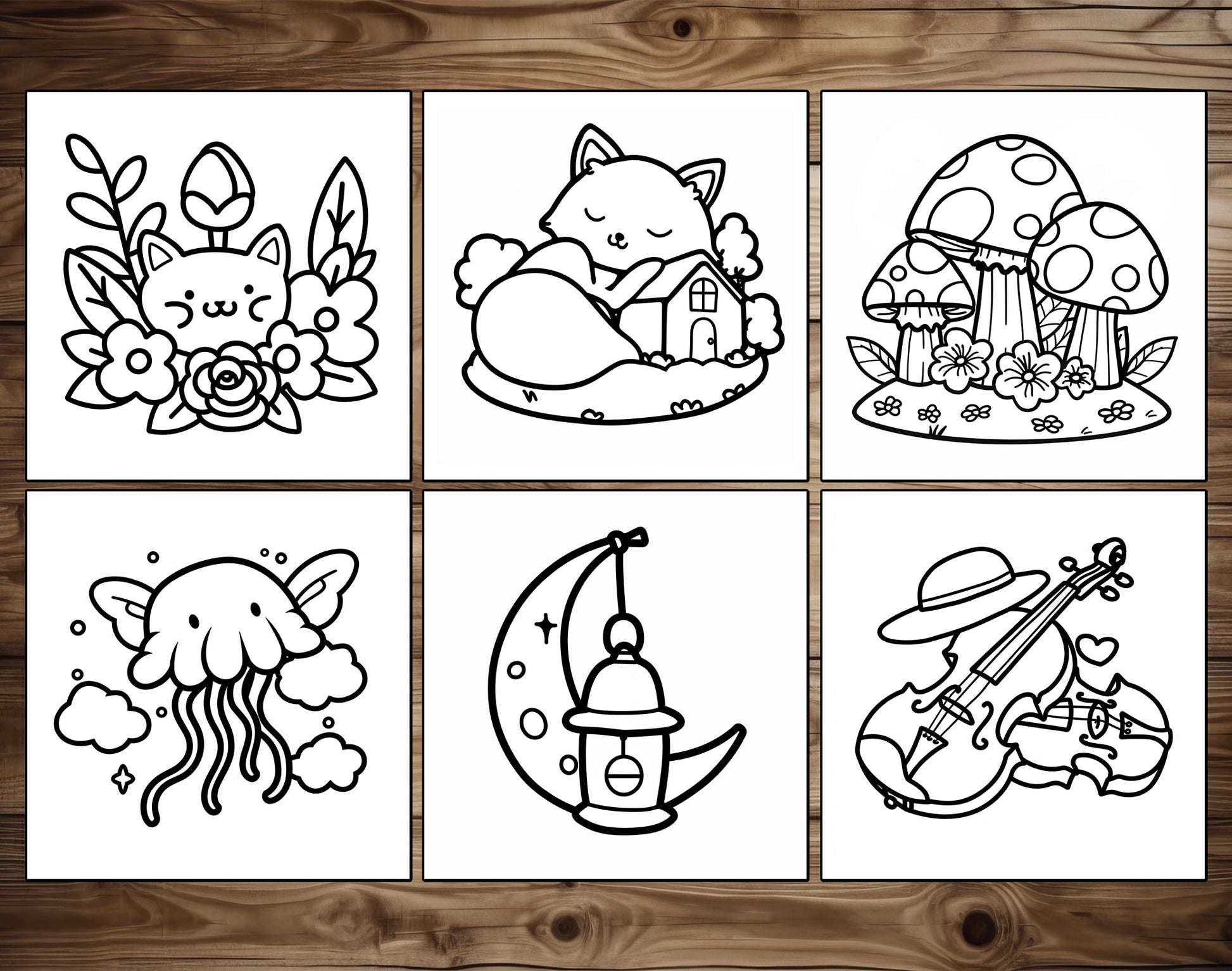 75 Relaxation Therapy Mindfulness Inspired Bold & Easy Coloring Pages - PDF Download – preview 4