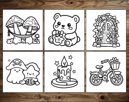 75 Relaxation Therapy Mindfulness Inspired Bold & Easy Coloring Pages - PDF Download – preview 5