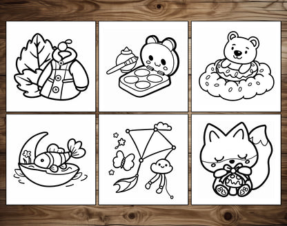 75 Relaxation Therapy Mindfulness Inspired Bold & Easy Coloring Pages - PDF Download – preview 6