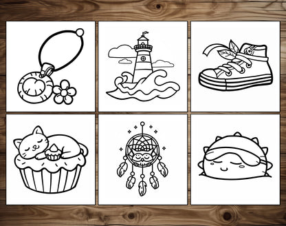 75 Relaxation Therapy Mindfulness Inspired Bold & Easy Coloring Pages - PDF Download – preview 7