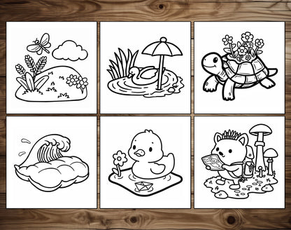 75 Relaxation Therapy Mindfulness Inspired Bold & Easy Coloring Pages - PDF Download – preview 9