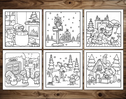 80 Cozy Christmas Cute & Simple Coloring Pages – preview 3