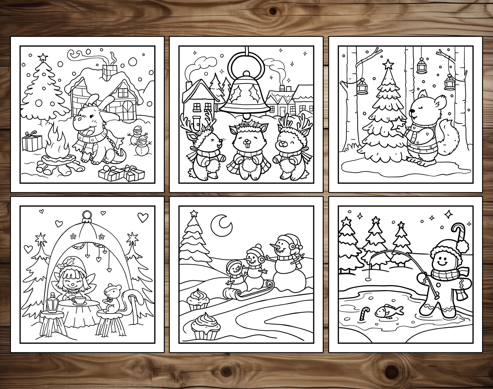 80 Cozy Christmas Cute & Simple Coloring Pages – preview 4