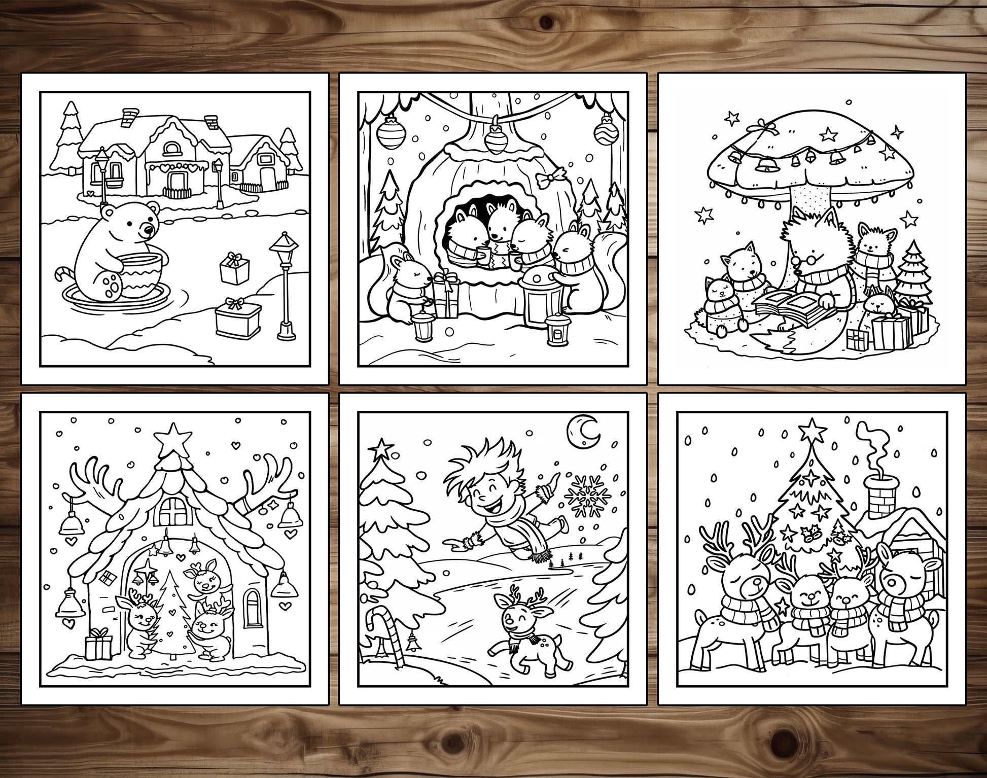 80 Cozy Christmas Cute & Simple Coloring Pages – preview 5