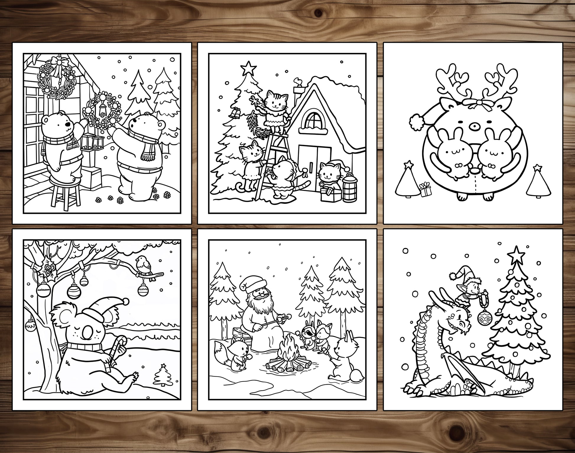 80 Cozy Christmas Cute & Simple Coloring Pages – preview 7