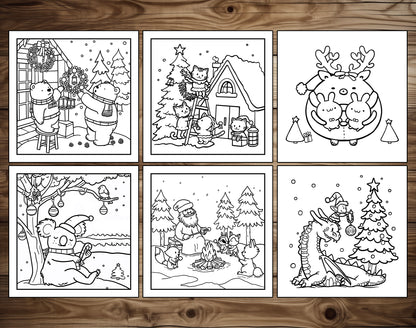 80 Cozy Christmas Cute & Simple Coloring Pages – preview 7