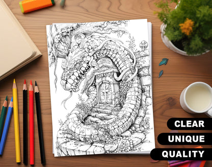 80 Gothic Wonderland Coloring Pages - Instant Download - Printable PDF – preview 3
