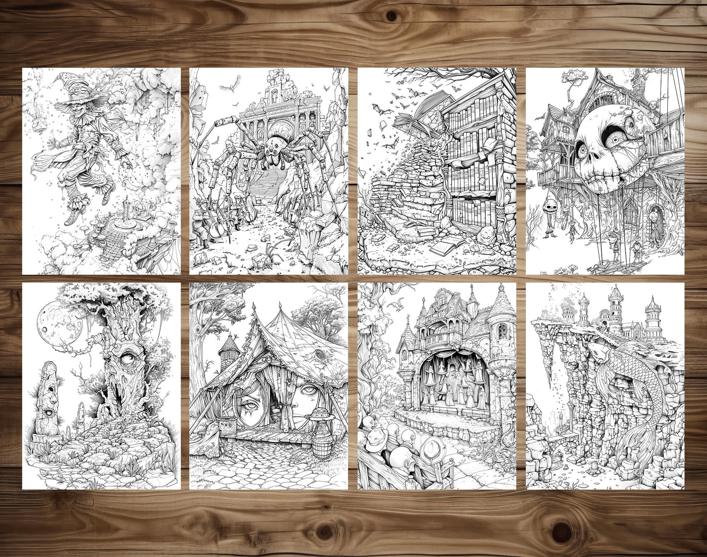80 Gothic Wonderland Coloring Pages - Instant Download - Printable PDF – preview 7