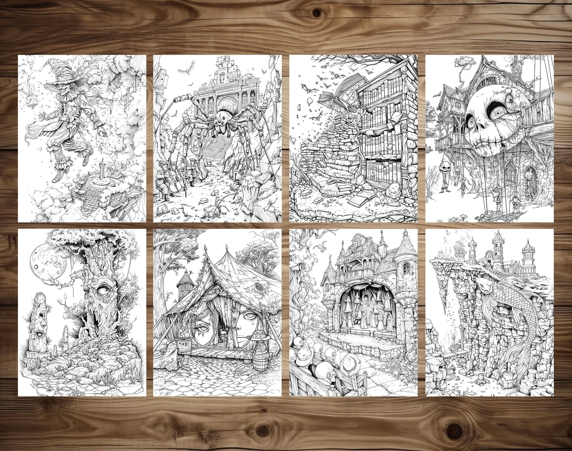 80 Gothic Wonderland Coloring Pages - Instant Download - Printable PDF – preview 7