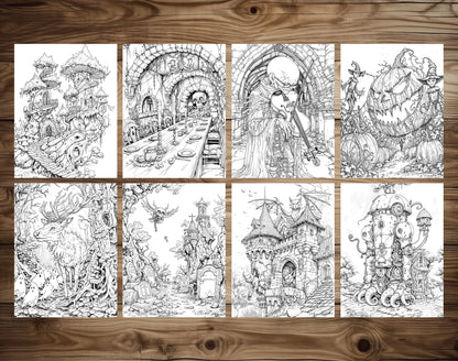 80 Gothic Wonderland Coloring Pages - Instant Download - Printable PDF – preview 9