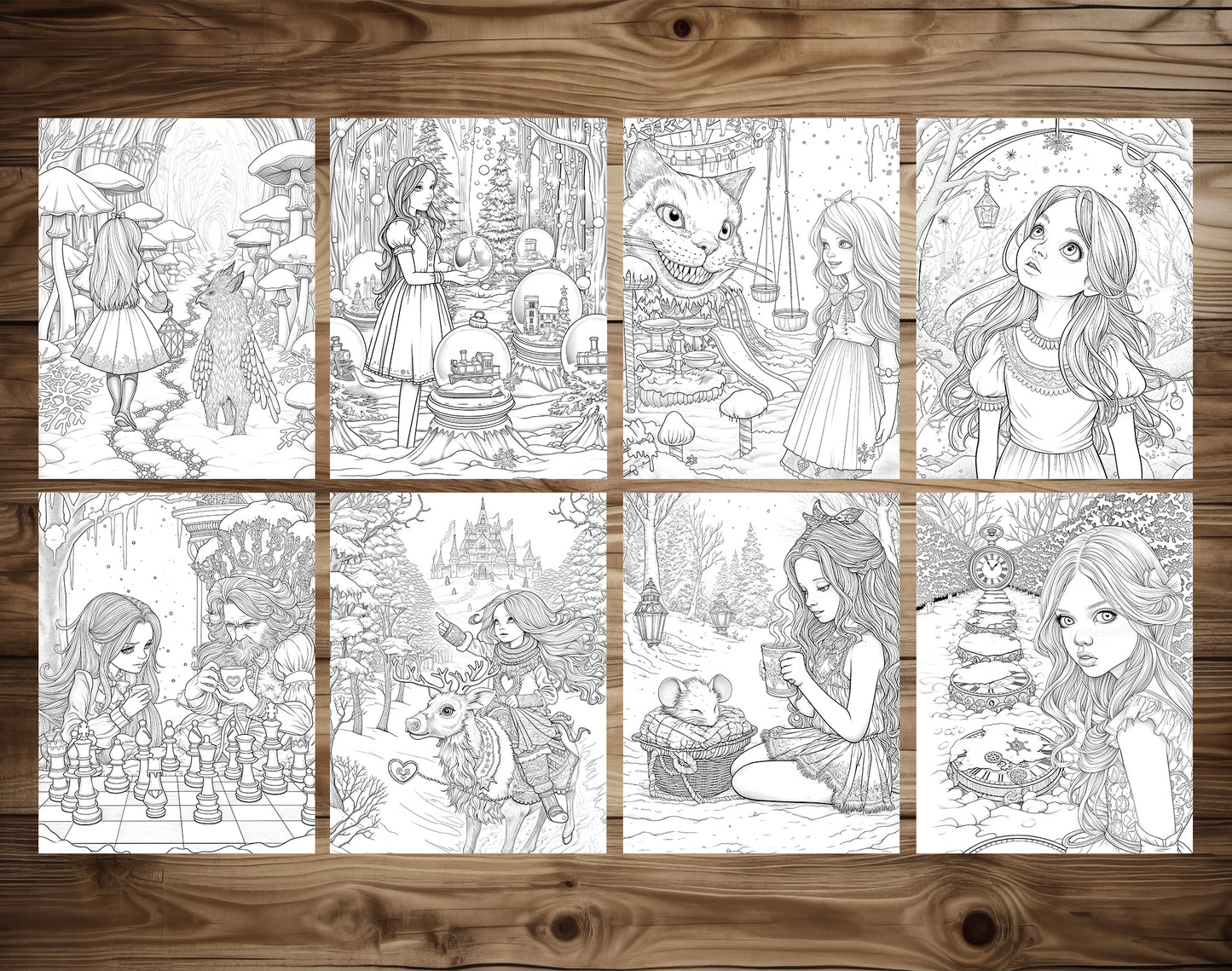 50 Alice in Winterland Coloring Pages