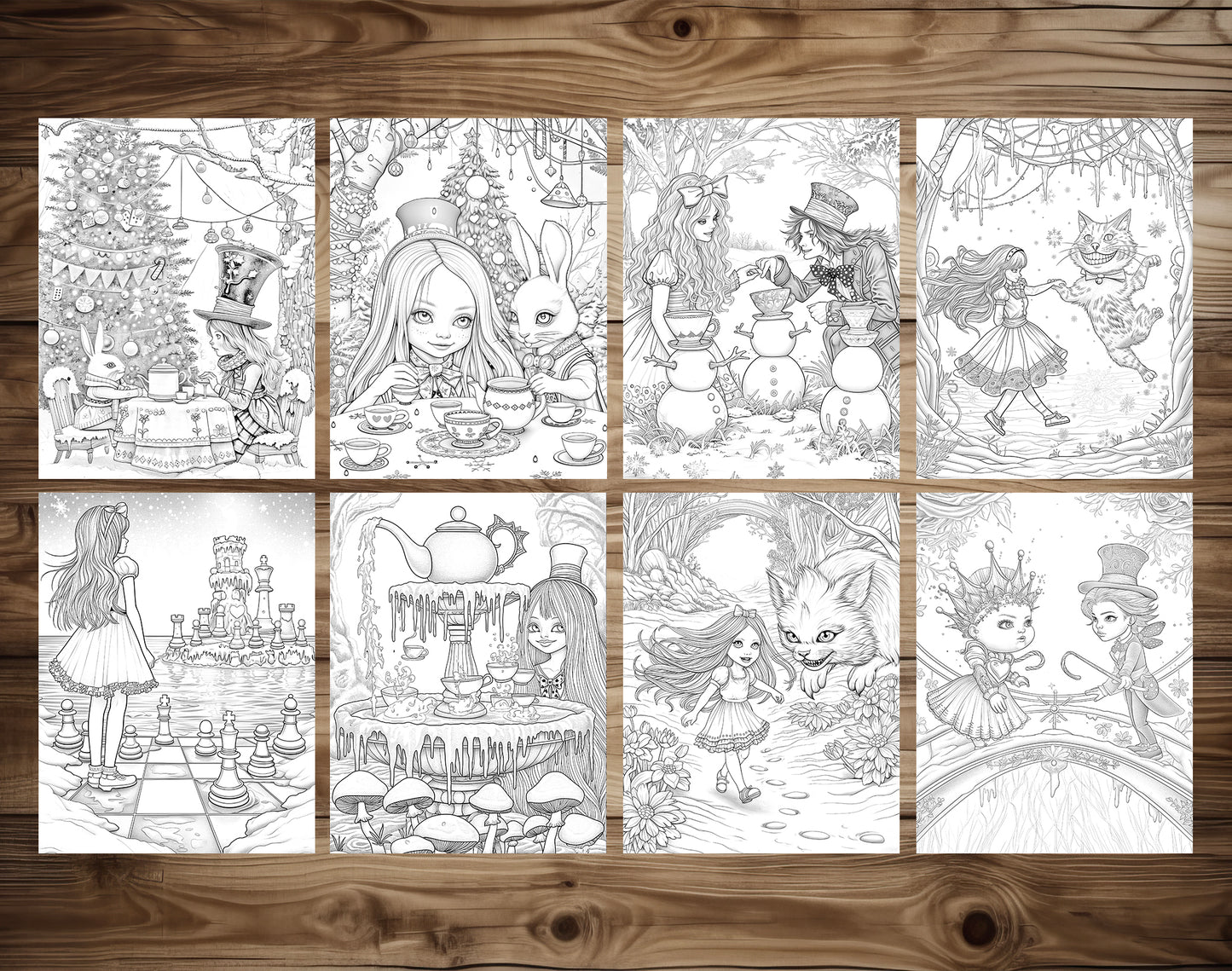 50 Alice in Winterland Coloring Pages