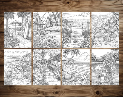 101 Chill Vibes Summer Relaxation Coloring Pages  - Instant Download - Printable PDF