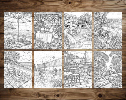 101 Chill Vibes Summer Relaxation Coloring Pages  - Instant Download - Printable PDF