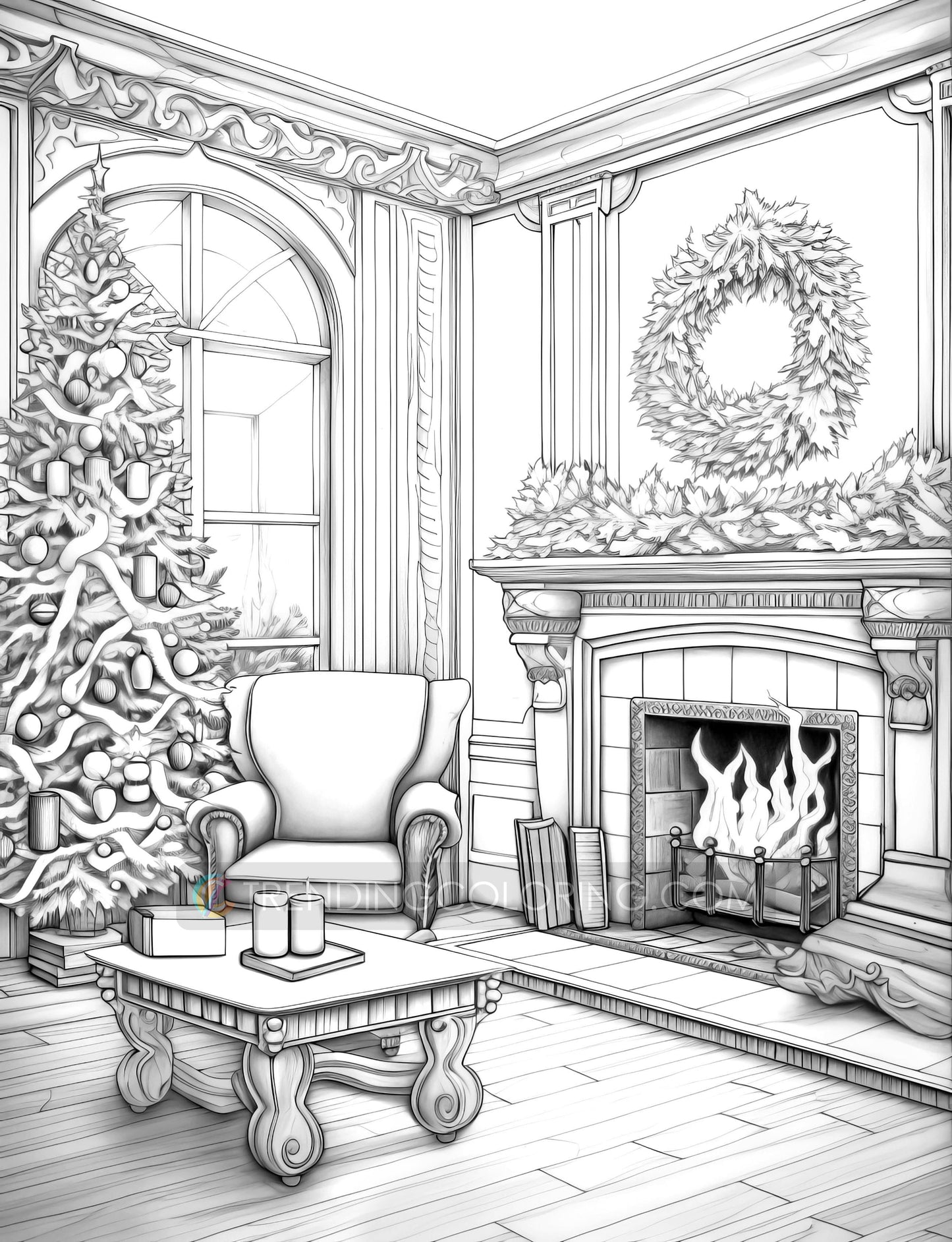 Free Christmas Coloring Pages - Instant Download Freepage - Printable PDF