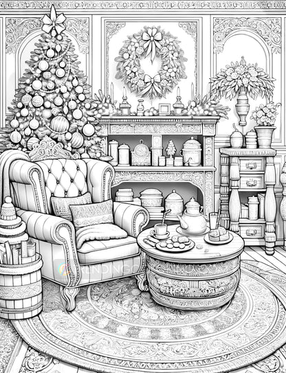101 Winter Theme Special Collection Grayscale Coloring Pages - Instant Download - Printable PDF