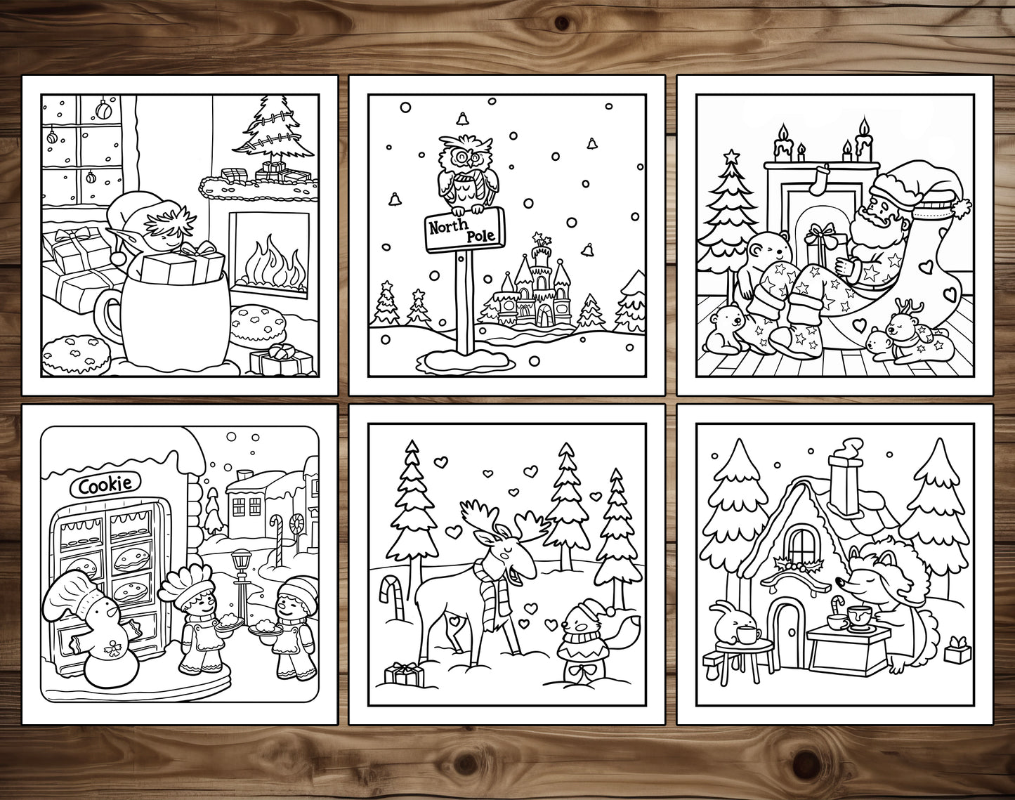 80 Cozy Christmas Cute & Simple Coloring Pages