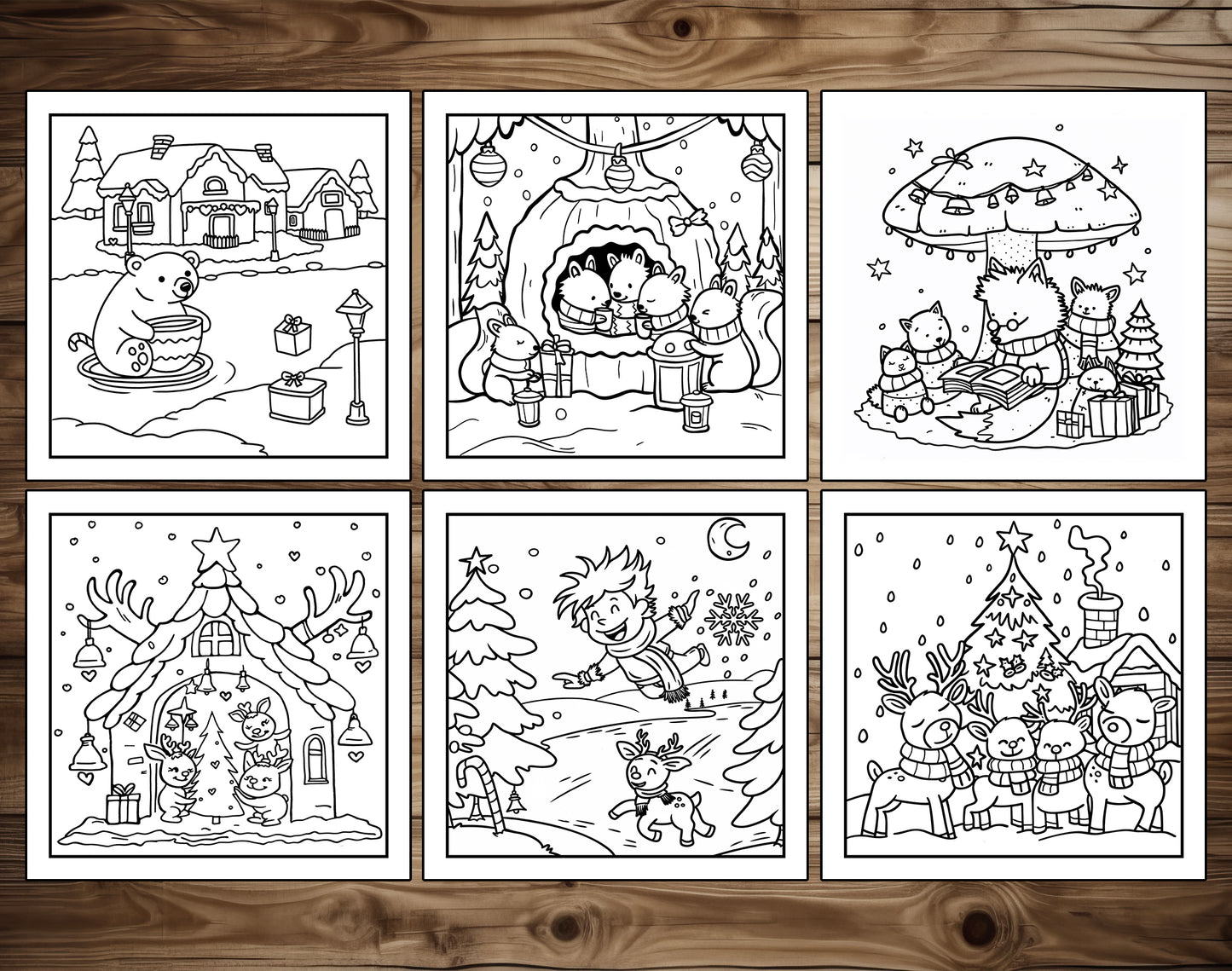 80 Cozy Christmas Cute & Simple Coloring Pages