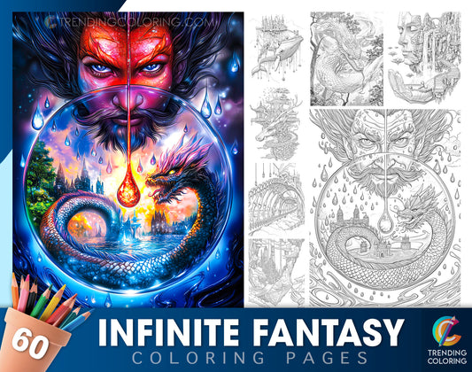 60 Infinite Fantasy Coloring Pages