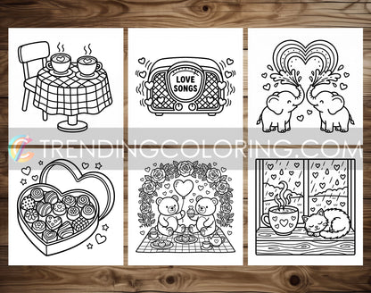 50 Love Vibes Cute and Simple Coloring Pages - PDF Download