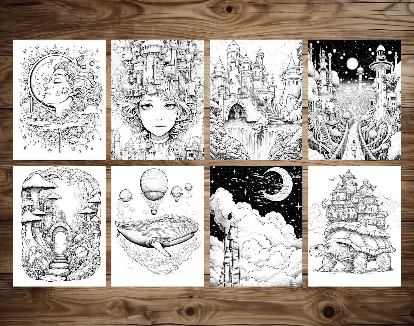70 Enchanted Multiverse Coloring Pages - Instant Download - Printable PDF
