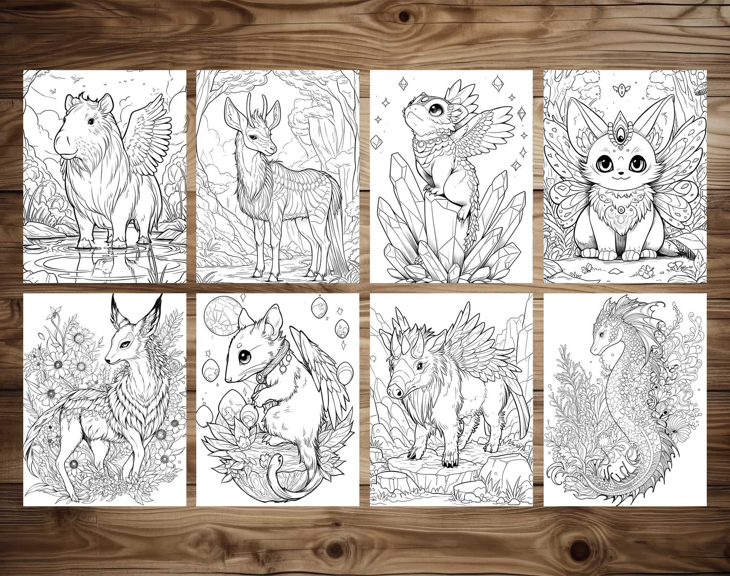 70 Fairy Animal Coloring Pages - Instant Download - Printable PDF